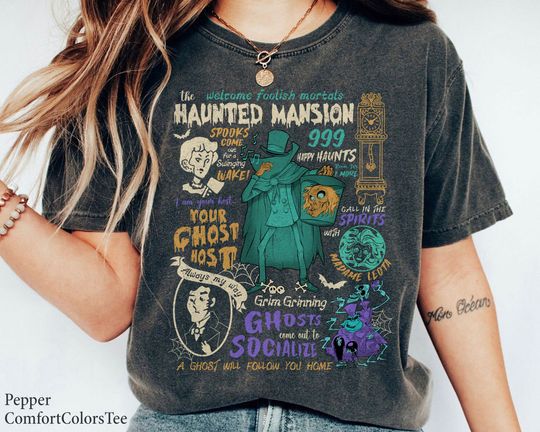 The Haunted Mansion Welcome Foolish Mortal Vintage Shirt Hitchhiking Ghosts Halloween Matching Family Shirt