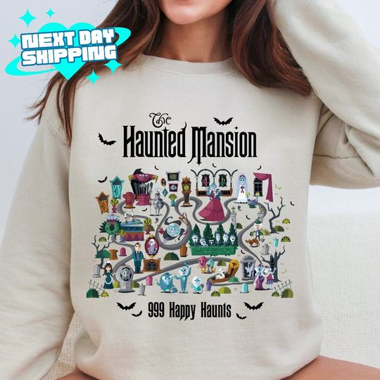 Retro The Haunted Mansion Map Hoodie, The Haunted Mansion Map Sweatshirt, Stretching Room Shirt