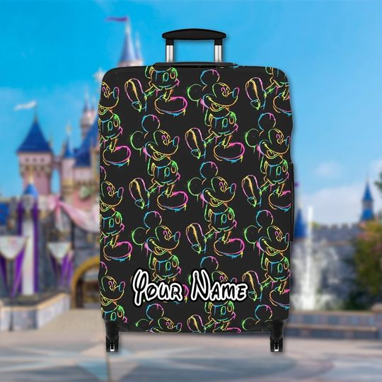 Custom Fantasy Luggage Cover, Cartoon Luggage Protector, Magic Kingdom Trip Gift