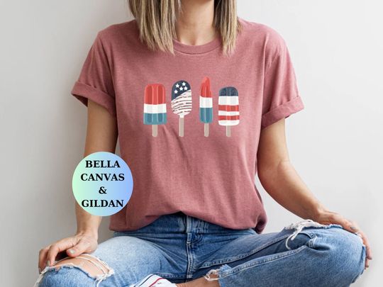 USA Popsicle Shirt, Patriotic Ice Cream T-Shirt, America Lover Gift, Ice Cream Us Tee