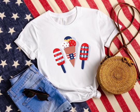 4th Of July Popsicle Tshirt, Independence Day Gift T Shirt, Funny American Flag Popsicles