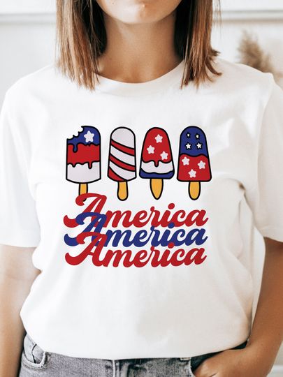 Red White Blue Popsicle | Tickled Teal | Women's tee | Apparel gift | T-shirt
