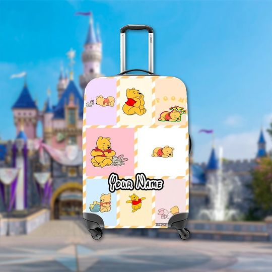 Custom Baby Bear Luggage Cover, Winnie The Pooh Merch