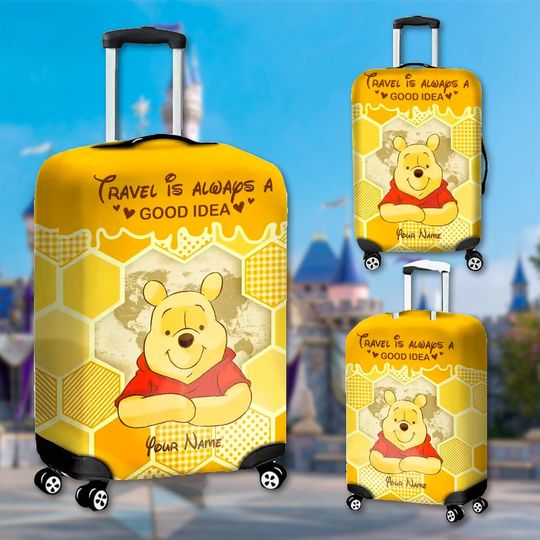 Custom Bear Movie Luggage Cover, Winnie The Pooh Merch