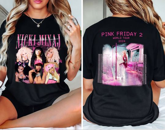 Nicki Minaj Bootleg 2 Sided Shirt, Pink Friday 2 Tour Gag City Shirt, Nicki Minaj World Tour Shirt, Nicki Minaj Statue Shirt