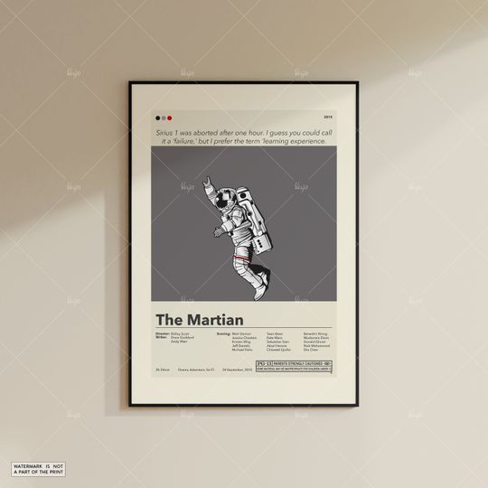 The Martian Poster | Ridley Scott | Minimalist Movie Poster