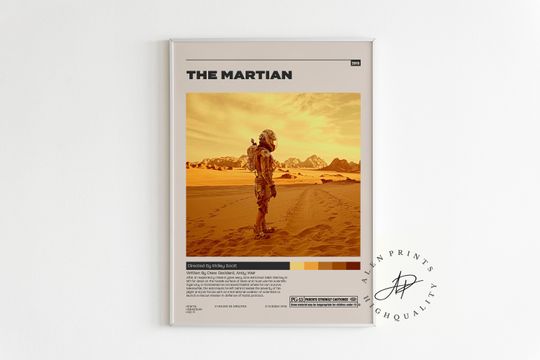 The Martian Poster, Ridley Scott, Minimalist Movie Poster, Vintage Retro