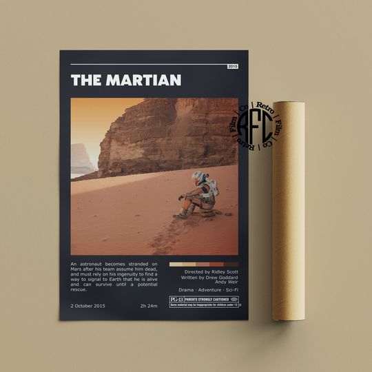 The Martian Retro Vintage Poster | Minimalist Movie Poster