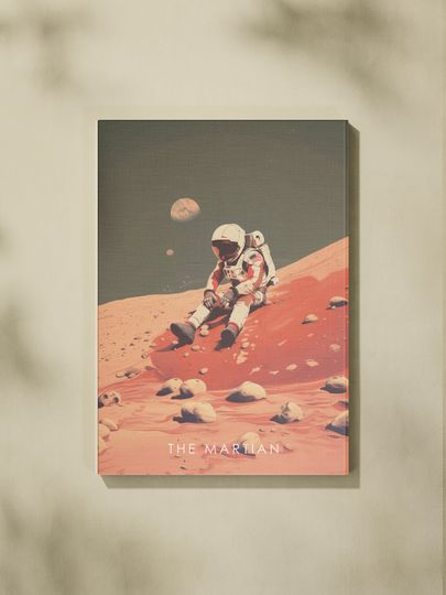 The Martian Minimal Illustration Canvas Print, Wall Decor