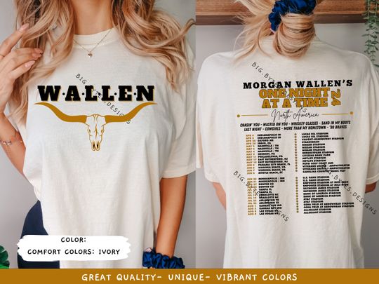 One Night At A Time Wallen Western 2024 Tour Shirt, Wallen Western Tee, Cowboy Wallen Merch, Wallen Western Fan Gift, Country Music
