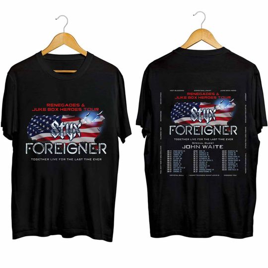 Styxs and Foreigner Summer 2024 Tour Shirt, Styxs and Foreigner Band Fan Shirt