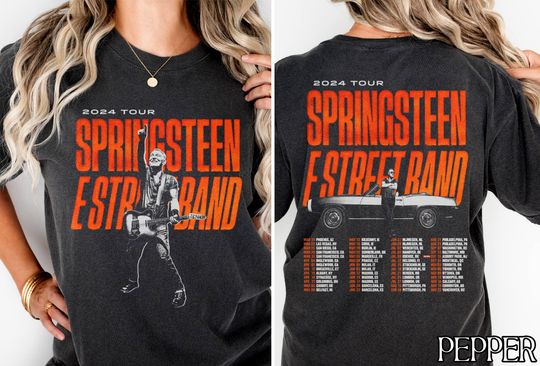 Bruce Springsteen And E Street 2024 Tour Shirt, E Street Shirt, Bruce Springsteen Fan Gift, Bruce Springsteen Merch, Comfort Colors Shirt.