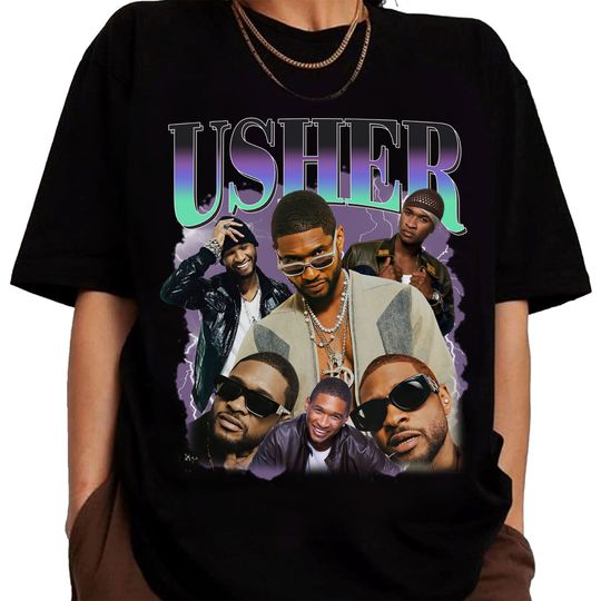 Limited Rapper Usher Shirt, Vintage Usher 90s Shirt, Retro Usher Graphic Tee For Fan,