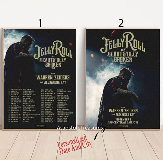 Custom Jelly Roll - The Beautifully Broken Tour 2024 Poster