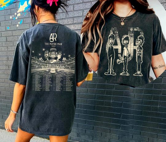 A.J.R Chibi Members Double-sided Shirt, Shirt, A.J.R Rock Band Shirt, A.J.R Concert Tour 2024 Shirt