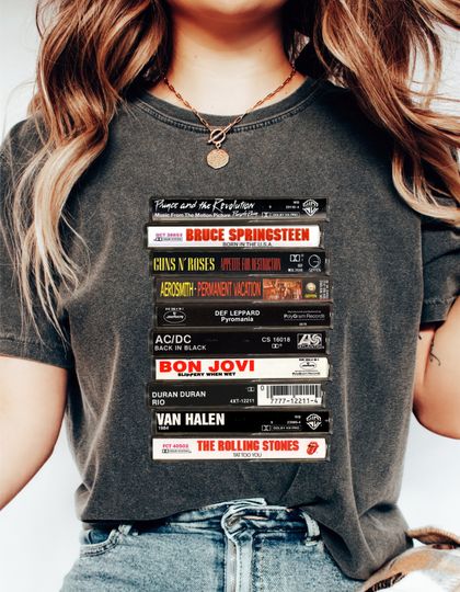 Rock Cassettes Tape  Printed T-Shirt