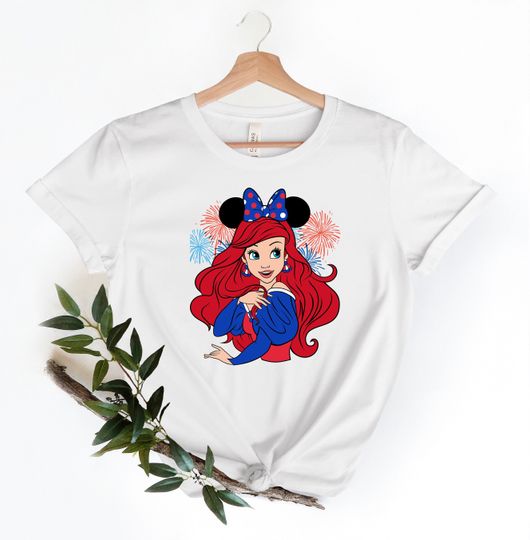 4th of July Disney Ariel Shirt - Princess US Flag Independence Day Tee