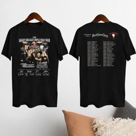Lynyrd Skynyrd ZZ Top Tour 2024 Shirt, Sharp Dressed Simple Man