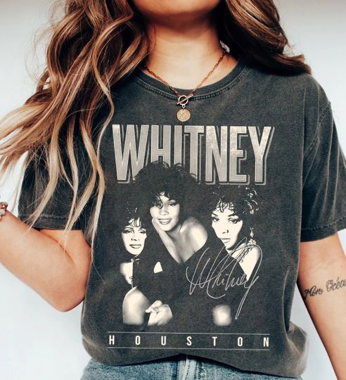Whitney Houston Portrait Shirt, Vintage Whitney 90S Shirt, Whitney Houston Music Album Shirt, Whitney 2024 Trendy Shirt