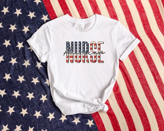 American Nurse Shirt, Patriotic Nurse Shirt, USA Flag Shirt