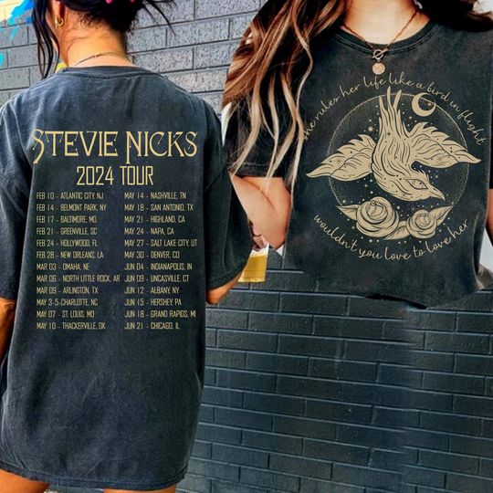 Vintage Ste.vie Ni.cks 2024 Tour Shirt, St.evie Ni.cks Shirt Fan, Ste.vie Nic.ks Live In Concert 2024