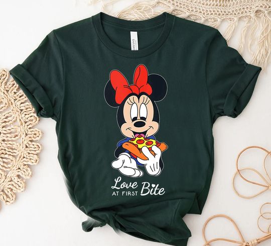 Disney Minnie Mouse Pizza Love at First Bite Shirt