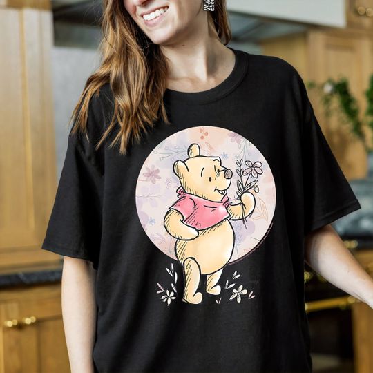 Disney Winnie The Pooh Floral Circle Pooh T-Shirt