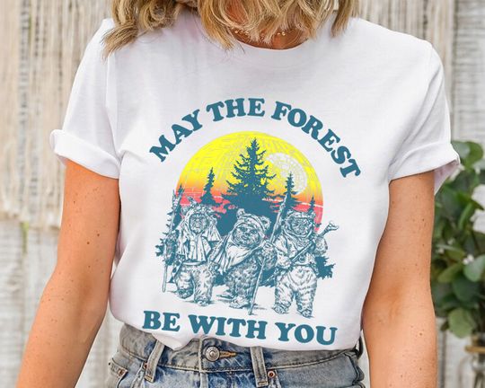 Disney Star Wars Ewok Sunset May The Forest Be With You Earth Day Shirt