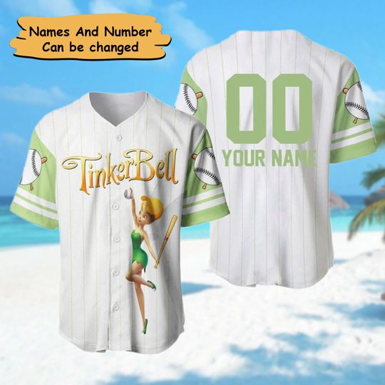 Custom Name & Number Green Tiny Princess Baseball Jersey