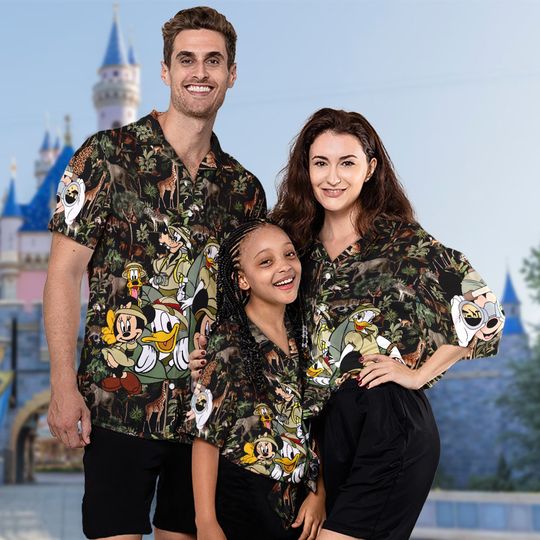 Mouse Jungle Theme 3D All Over Printed Hawaiian Shirt, Mouse And Friends Aloha