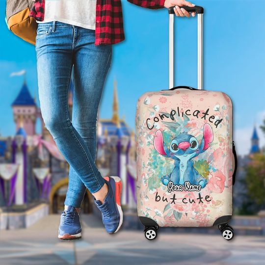 Custom Stitch Luggage Cover, Magic Kingdom Trip Gift