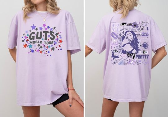 Olivia Guts Tour Comfort Colors Shirt, Guts Tour 2024 Shirt, Olivia Guts Tour Two Sides Shirt, Olivia Bad Idea Right Shirt, Sour Tour Merch