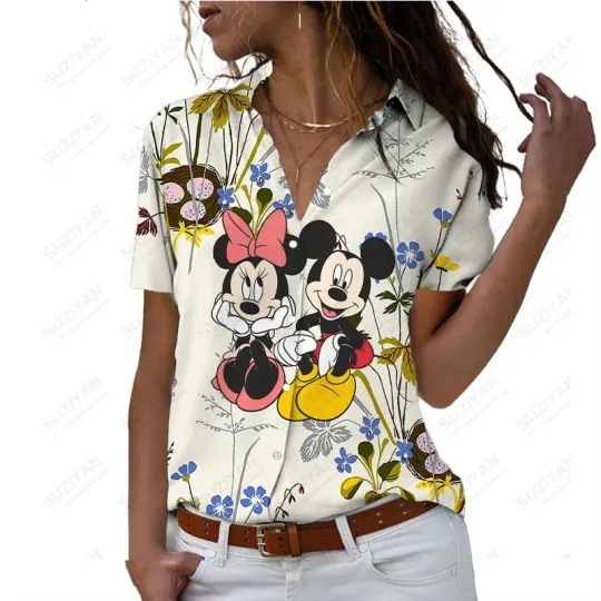 Disney Adorable Minnie and Mickey Hawaiian Shirt, Disney Summer Shirt