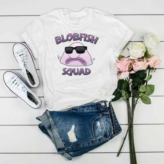 Cool Blobfish Sunglasses Squad T-Shirt, Funny Meme Rockin Sunglasses Cute Blob Fish Tee