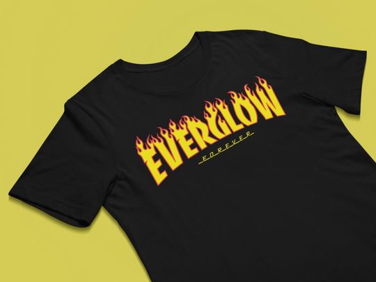 EVERGLOW Fire T-shirt - Kpop Shirt - Kpop Merch - Everglow Retro Tee