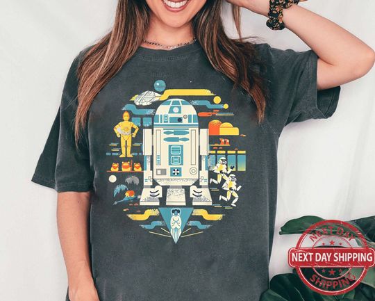 Disney Star Wars Vintage Shirt, Funny R2-D2 Circle