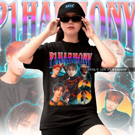 P1Harmony Bootleg 90s Tee - K-Pop Inspired Vintage T-shirt - Retro Boy Band Fashion - P1Harmony Fan Merch - Kpop Tee