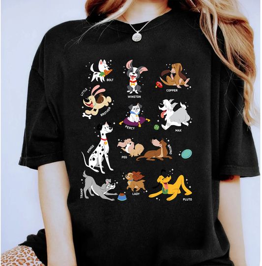 Disney Pets Movie Dogs Group Jumble T-shirt