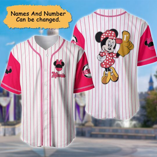 Cute Mouse Pink Baseball Jersey