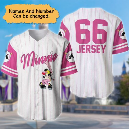 Custom Cute Pink Mouse Baseball Jersey