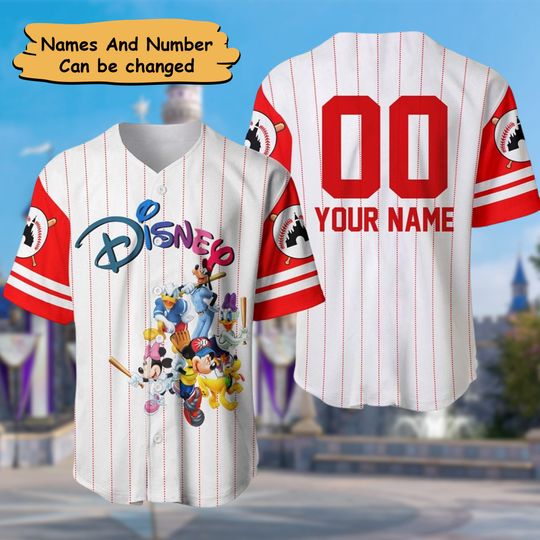 Custom Mouse and Friends Baseball Jersey Team
