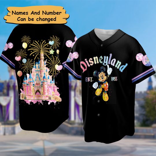 Custom Iconic Mouse Baseball Jersey, Mouse Castle Family Vacation Jersey
