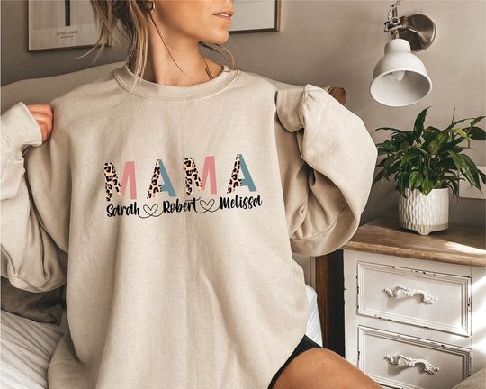 Custom Mama Sweatshirt With Kids Names