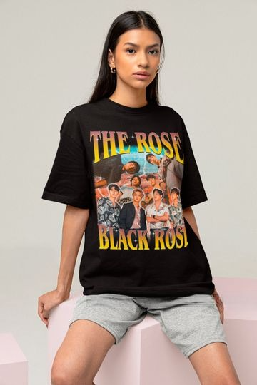 The Rose Bootleg T-shirt - Black rose Retro Shirt - Rock Band 90s Tee - Kpop Gift - The Rose Merch - The Rose Homage Tee
