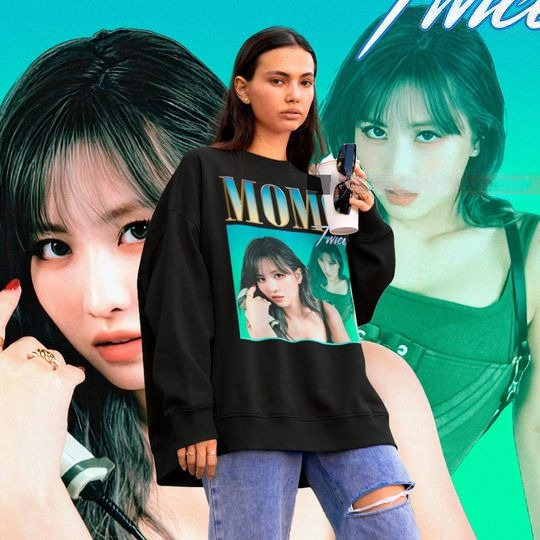 Twice Momo 90s Retro Bootleg Sweatshirt - Kpop Sweatshirt - Twice Hoodie - Twice Sweatshirt - Kpop Gift