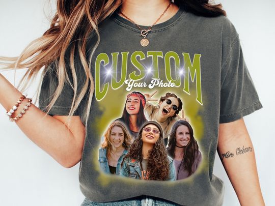 Custom Bootleg Sweatshirt, Custom Photo Sweater, Comfort Colors Custom Shirt, Custom Photo Shirt, Insert Your Design Here
