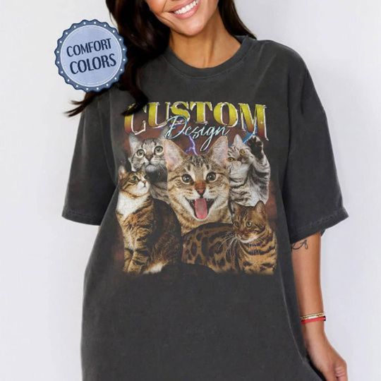 CUSTOM Bootleg Rap PET Shirt, Custom Pet, Custom Photo - Vintage Graphic 90s Tee,  Custom Cat,  CUSTOM Your Own Bootleg Insert Your Design