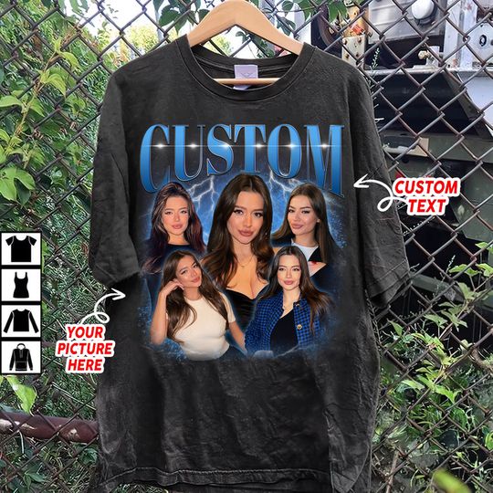 Custom Your Own Bootleg Shirts, Retro Custom Bootleg Rap Sweatshirt, Custom Gf Tee, Custom Your Photo,Insert Your Design, Graphic 90s Shirt