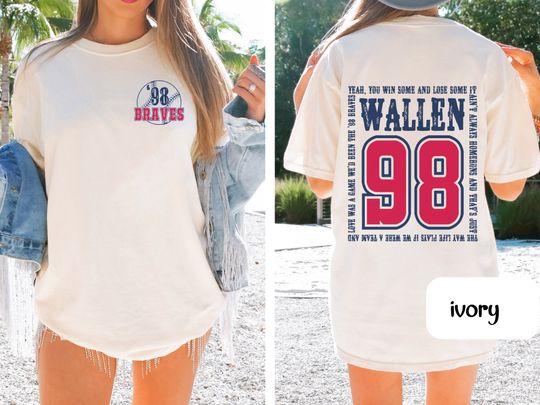 Wallen Western, 98 Braves, country music shirt, unisex tshirt
