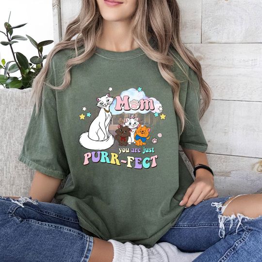 Mom You're Just Purr-fect Shirt, Retro Disney Mother's Day The Aristocats Shirt, Disney Family Trip Tshirt, Shirt For Mom, WDW Holiday Tee